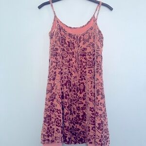 Floral Pink and Brown Dress